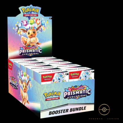 Pokémon Scarlet & Violet Prismatic Evolutions Booster Bundle Display