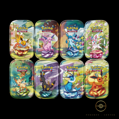 Pokémon Scarlet & Violet Prismatic Evolutions Mini Tin Display